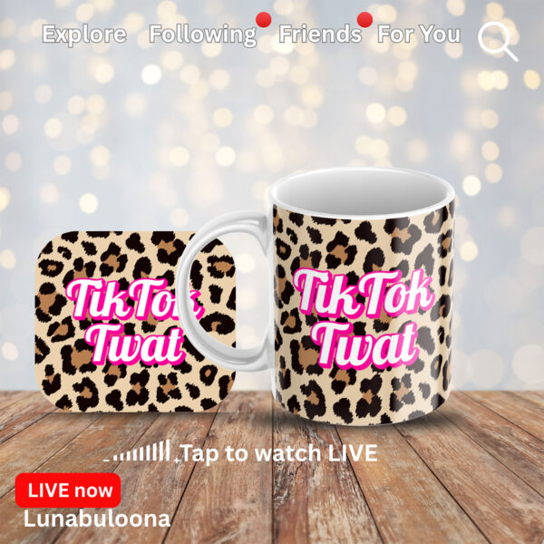 Rude "TikTok Twat" Coaster - 9x9cm Cork Backed