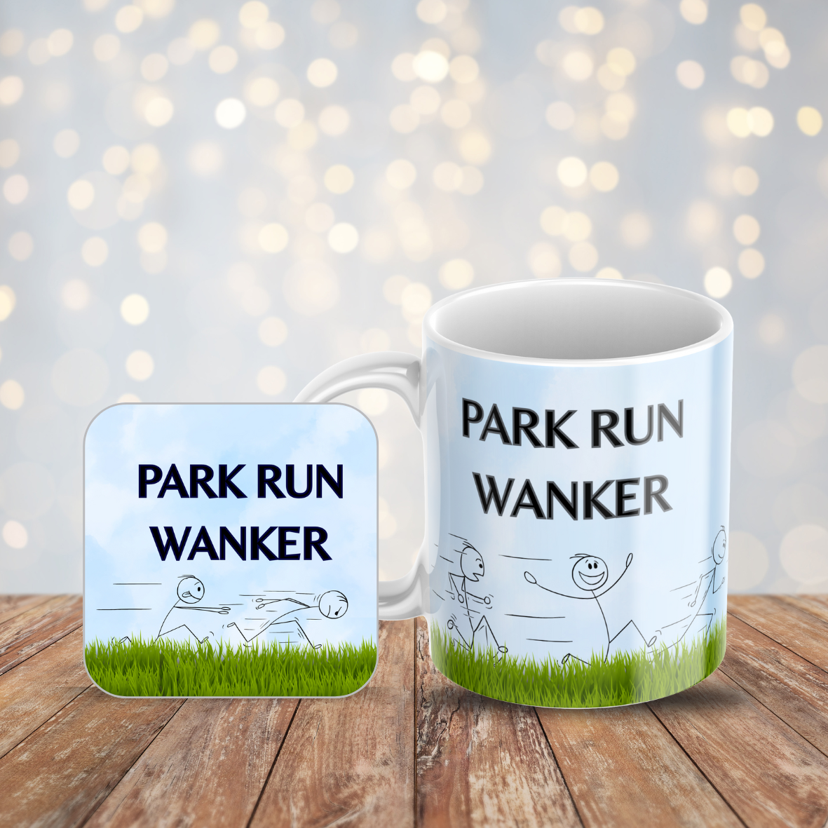 "Park Run" Funny Coaster - 9x9cm Cork Backed