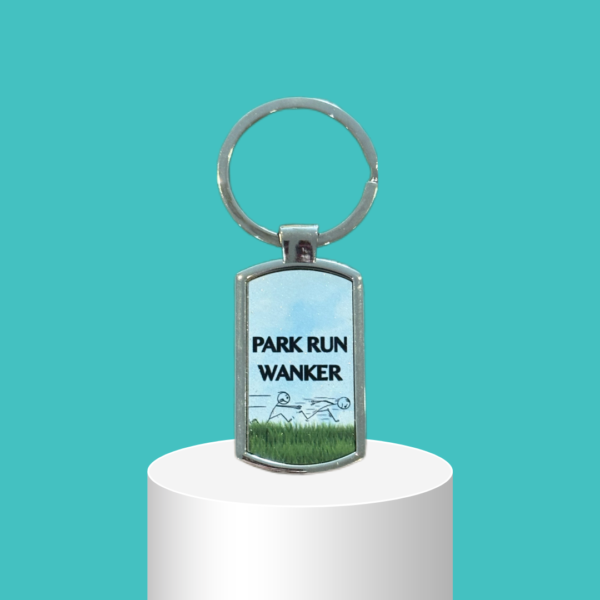 "Park Run Wanker" Funny Metal Boxed Keyring