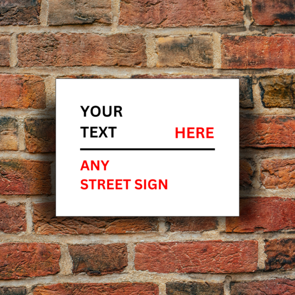 Personalised Street Sign - Metal Wall Sign (8 x 6 inches)