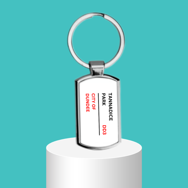 S.F.A. Dundee United Football Club Postcode/Stadium Metal Boxed Keyring