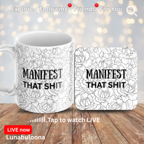 "Manifest That Shit" Funny Positive Thinking Mug 11oz Large Handle