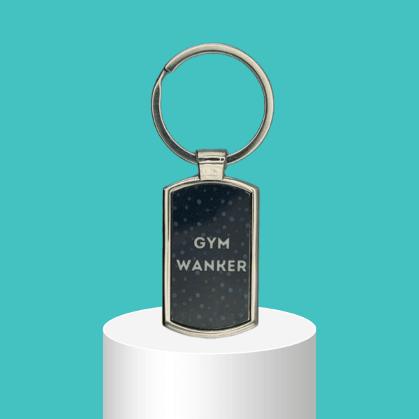 "Gym Wanker" Rude Metal Boxed Keyring