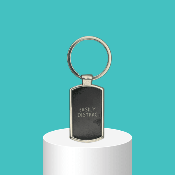 "Easily Distrac" Funny Metal Boxed Keyring