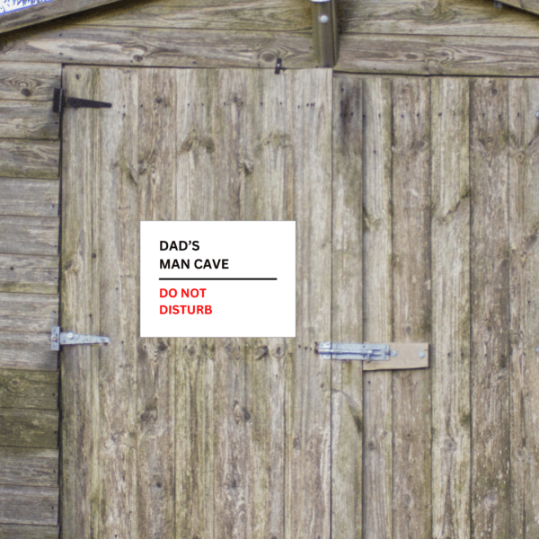 Dad's Man Cave, Funny Street Sign - Metal Wall Sign (8 x 6 inches)